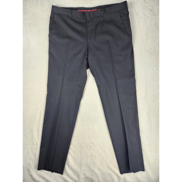 Hugo Boss Men's Dark Grey Wool C-Genesis Trousers 38R Dress Pants - Picture 1 of 16